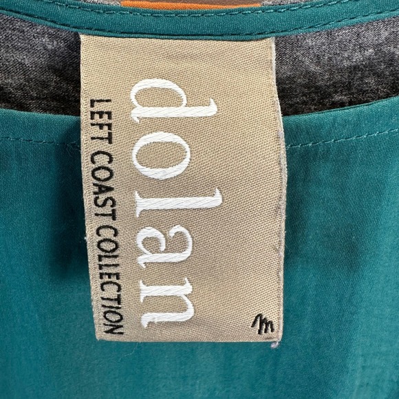 Dolan Left Coast‎ Anthropology Womens Med Teal Gray Long Sleeve Colorblock Top - Picture 2 of 5